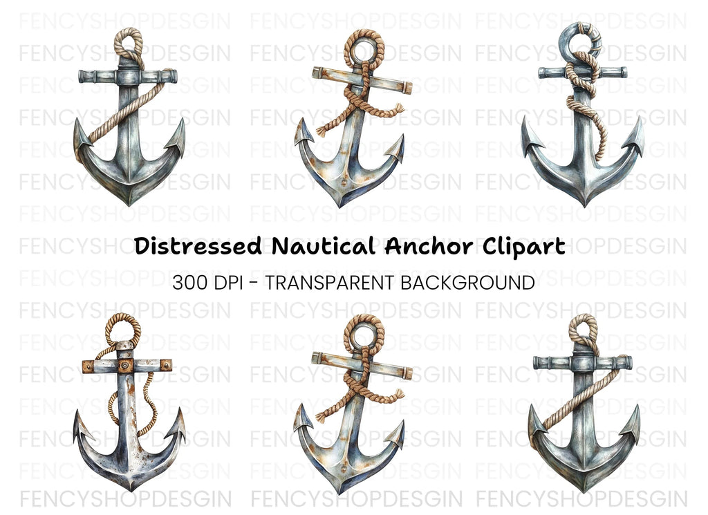 Nautical Anchor Clipart Bundle