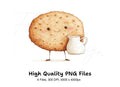 Happy Cookie and Milk Jug Clipart Bundle