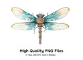 Teal Steampunk Dragonfly Clipart Bundle