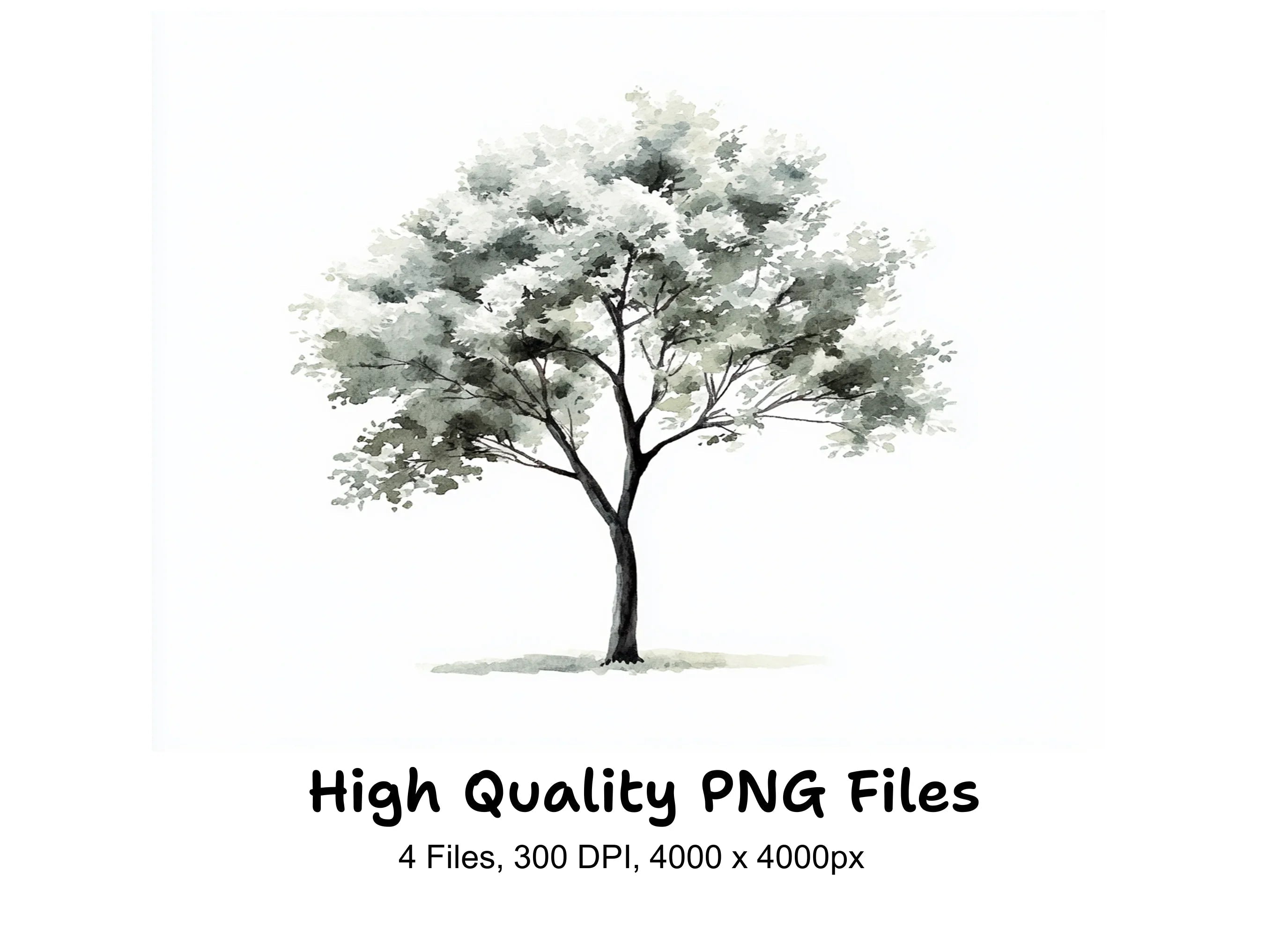 Monochrome Tree Clipart Bundle