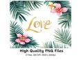 Tropical Leaves and Flowers Clipart Bundle