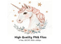 Cute Unicorn Heads with Flowers Clipart Bundle