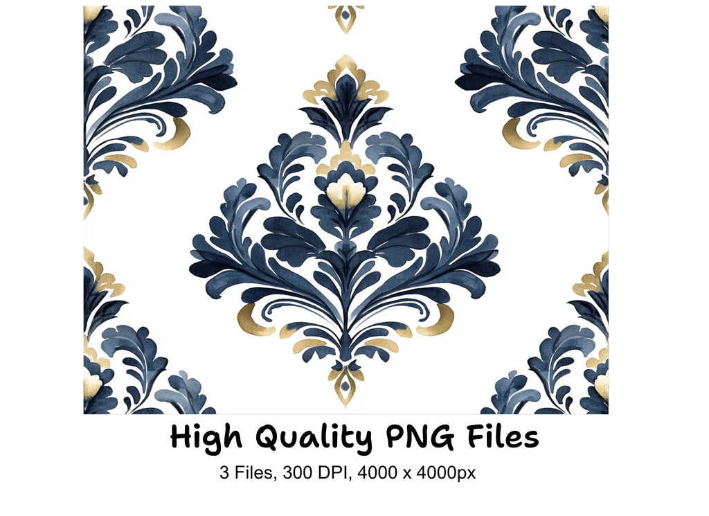 Vintage Damask Pattern Clipart Bundle