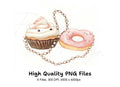 Cute Dessert with Pearl Beads Clipart Bundle