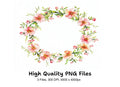 Pink Floral Wreaths Clipart Bundle