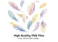 Soft Pastel Feather Clipart Bundle