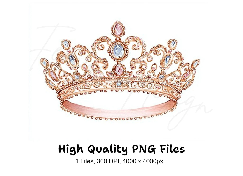 Elegant Princess Crown Clipart Bundle