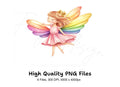 Cute Fairies with Rainbow Wings Clipart Bundle