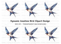 Graceful Flying Swallow Clipart Bundle