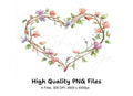 Rustic Twig Heart Frames Clipart Bundle