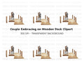 Romantic Couple on Dock Clipart Bundle