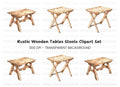 Rustic Wooden Stools Clipart Bundle