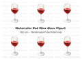 Elegant Red Wine Glass Clipart Bundle