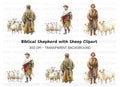 Shepherds with Sheep Clipart Bundle