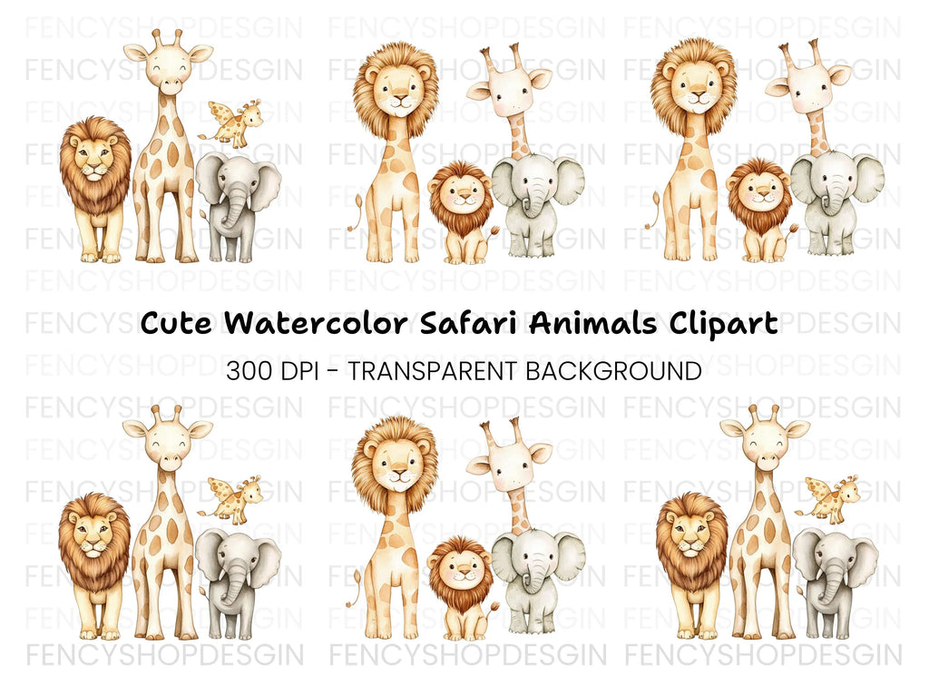 Charming Safari Animal Clipart Bundle