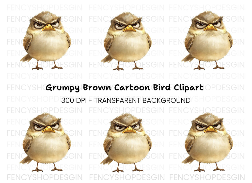 Grumpy Bird Clipart Bundle