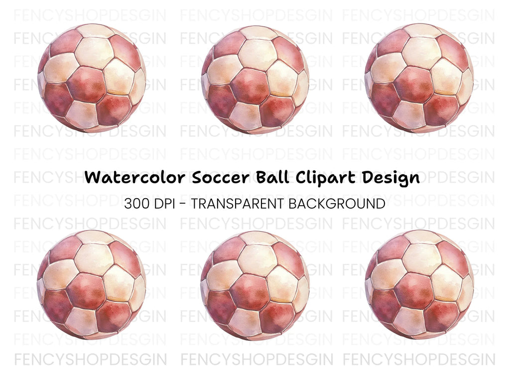 Red Soccer Ball Clipart Bundle