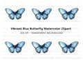 Blue Butterfly Clipart Bundle