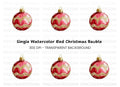 Red Gold Christmas Ornament Clipart Bundle