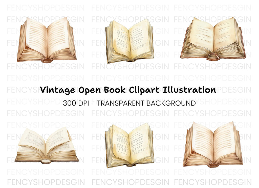 Open Books Clipart Bundle