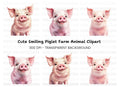 Cute Pig Faces Clipart Bundle