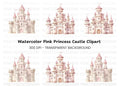 Pink Princess Castle Clipart Bundle