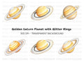 Sparkling Saturn Planet Clipart Bundle