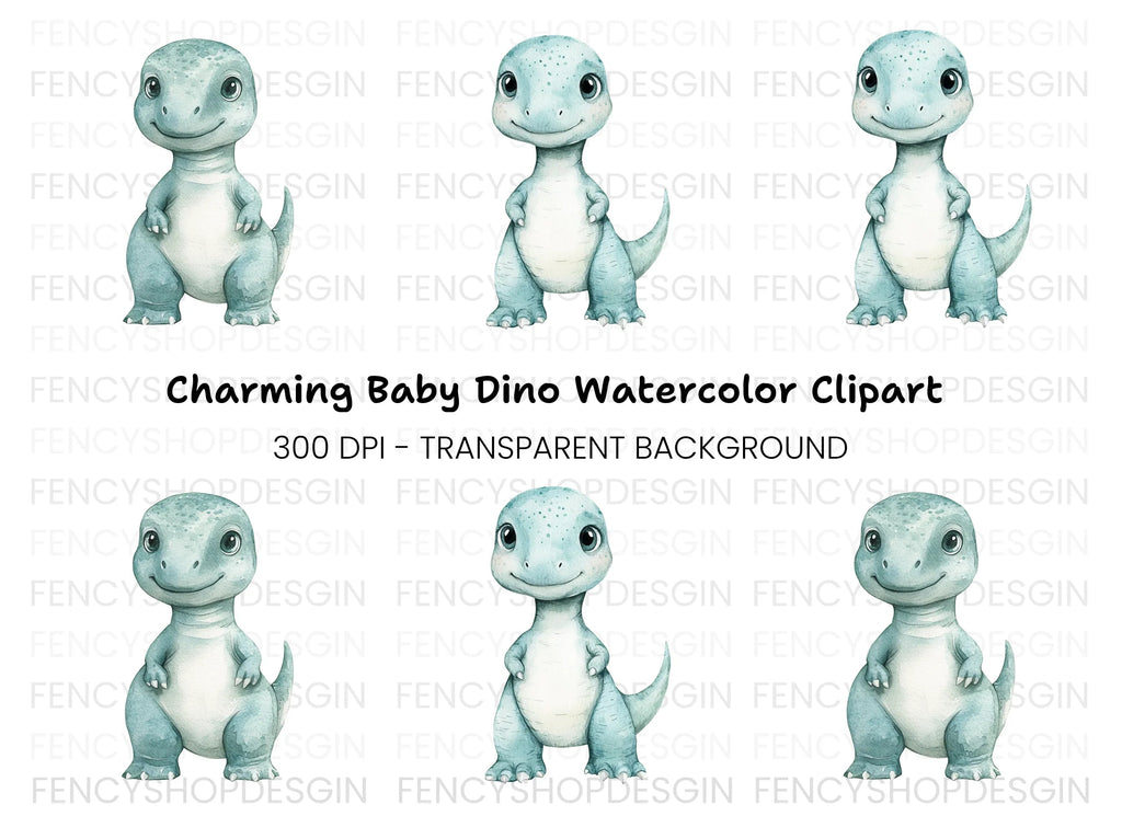 Sweet Baby Dinosaur Duo Clipart Bundle