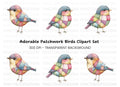 Patchwork Bird Illustrations Clipart Bundle