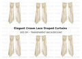 Vintage Cream Curtains Clipart Bundle