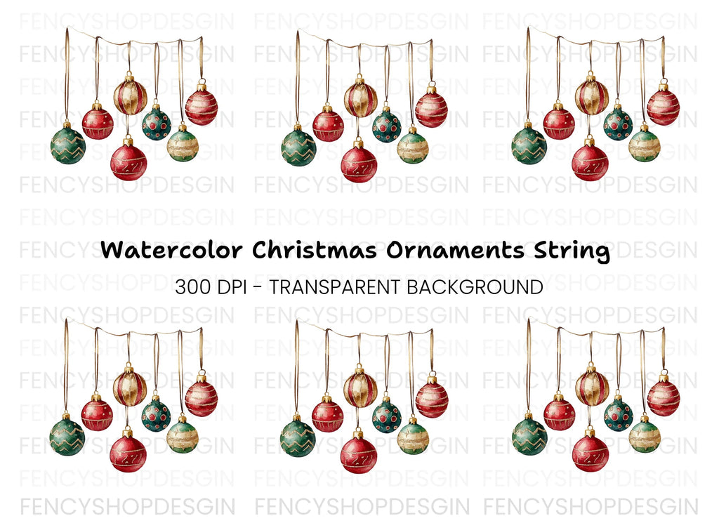 Christmas Ornaments Clipart Bundle