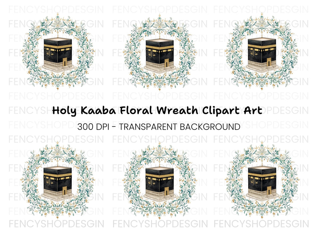 Kaaba Floral Wreath Clipart Bundle