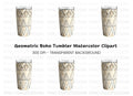 Boho Geometric Tumbler Clipart Bundle