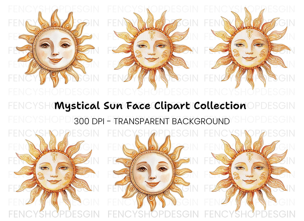 Smiling Sun Clipart Bundle