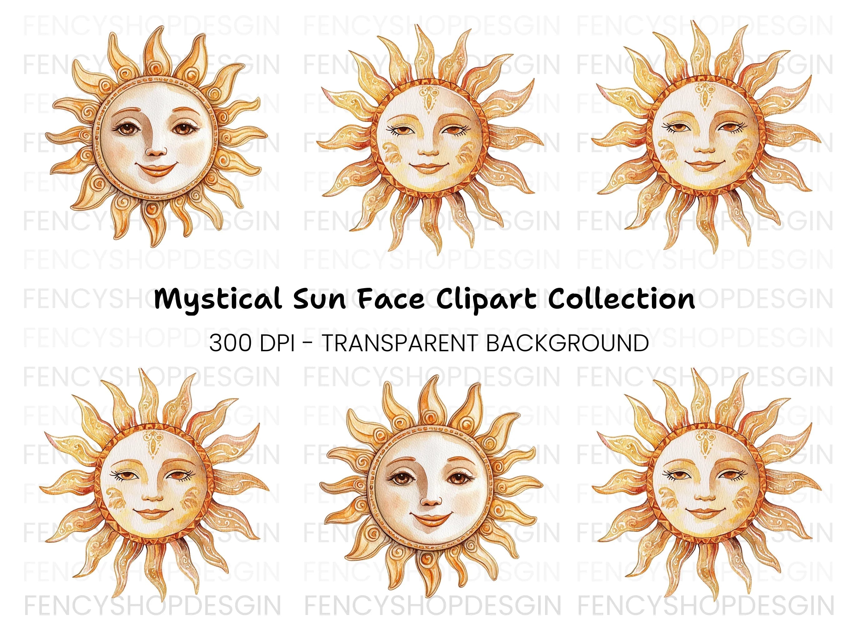 Smiling Sun Clipart Bundle
