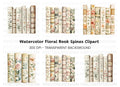Decorative Floral Book Spines Clipart Bundle