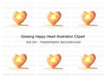 Glowing Happy Heart Clipart Bundle