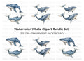 Majestic Blue Whale Clipart Bundle