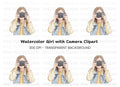 Stylish Girl Photographer Clipart Bundle