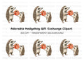 Hedgehog Family Gift Exchange Clipart Bundle