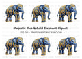 Majestic Blue Elephant Clipart Bundle