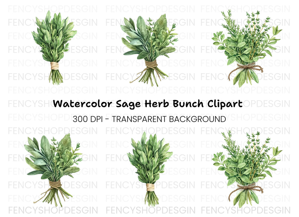 Herb Bouquets Clipart Bundle