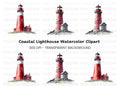 Red Lighthouse Clipart Bundle