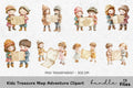 Kids Treasure Map Adventure Clipart Bundle