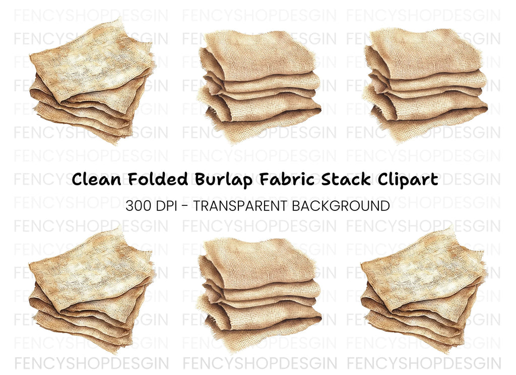 Rustic Burlap Fabric Clipart Bundle