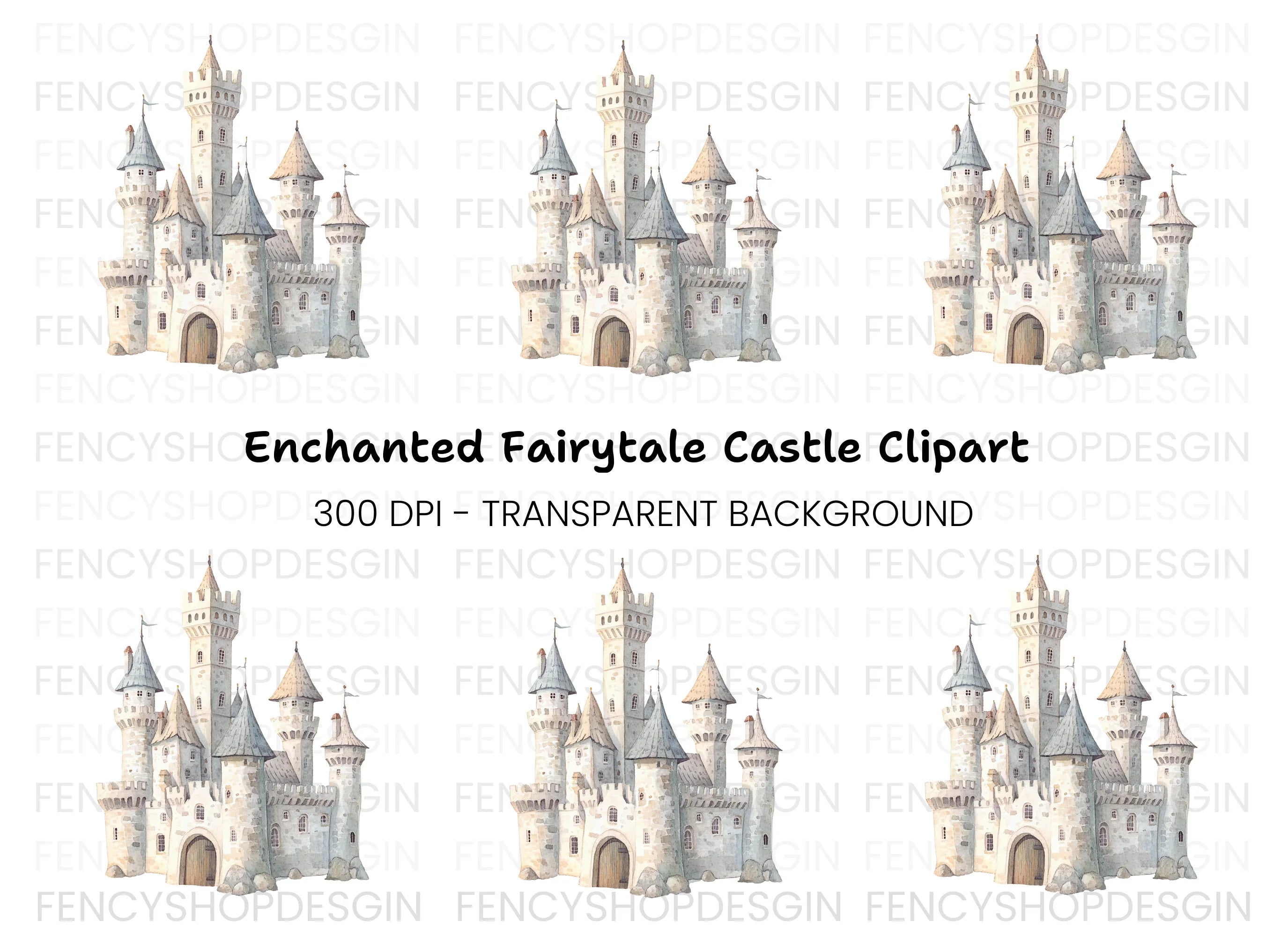 Fantasy Castle Clipart Bundle