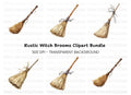 Rustic Broomstick Clipart Bundle