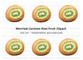 Sad Kiwi Fruit Clipart Bundle