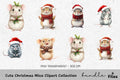 Cute Christmas Mice Clipart Bundle