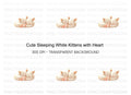 Cute Sleeping White Kittens Clipart Bundle
